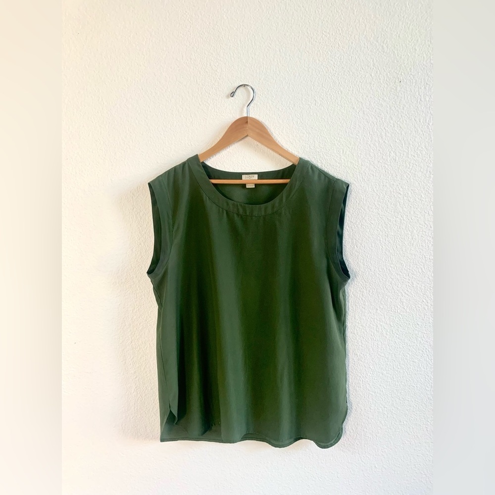 J.Crew Moss Green Top Size Large